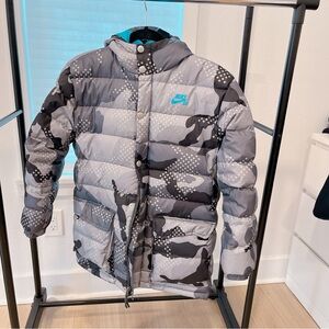 Nike Kids Camo Puffer Jacket - Gray and Black